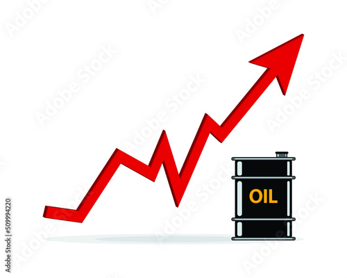 Gasoline Fuel Gas Petrol Oil Stock Value Market Demand Price Hike Rise Increase Up Skyrocket With Graph Chart Diagram Vector Illustration. Can be Used for Web, Mobile, Infographic and Print.