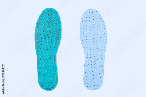 Shoe insoles size chart. White background.