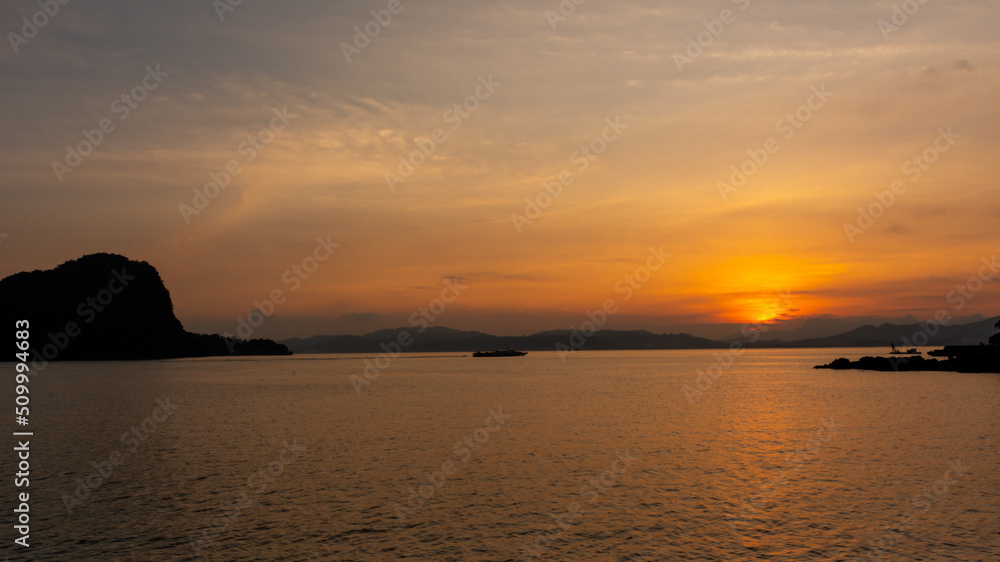Beautiful sunset on the island of Langkawi