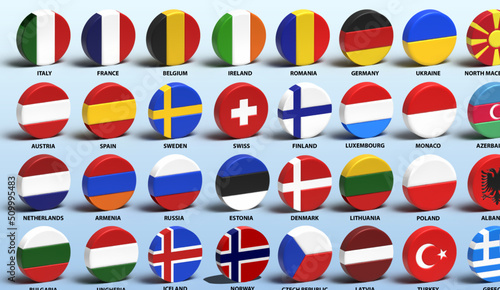3d vector flags set of countries