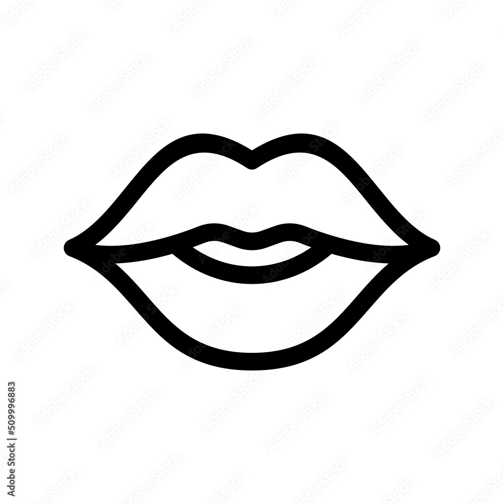 Glossy Lips Icon Vector Symbol Design Illustration Glossy Lips Icon Vector Symbol Design Illustration