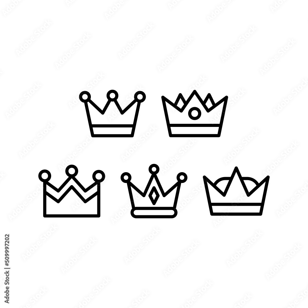 Crown Icon Set Vector Symbol Design Illustration Crown Icon Set Vector Symbol Design Illustration