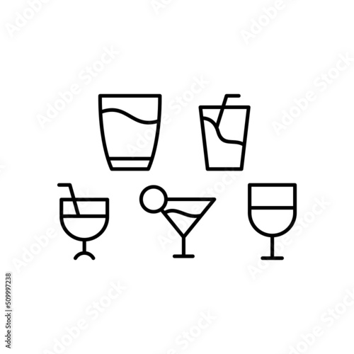 Drink Icon Set Vector Symbol Design Illustration