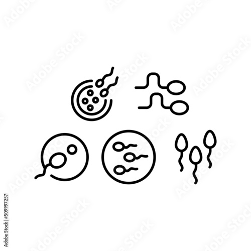 Sperm Icon Set Vector Symbol Design Illustration
