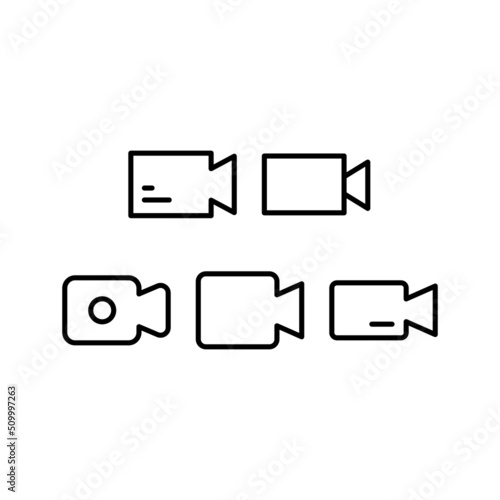 Video Camera Icon Set Vector Symbol Design Illustration