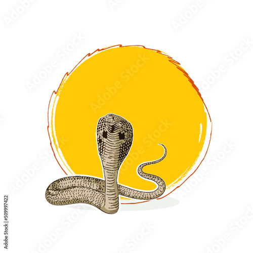 
creative hand drawn illustration of Nag Panchami vector,poster,with abstract background.

