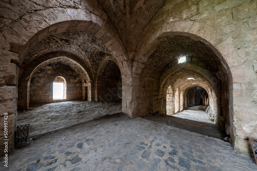 Krak des Chevaliers medieval crusader castle in Syria, a world heritage site. photo