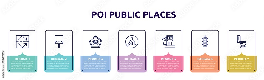 poi public places concept infographic design template. included reflective, uneven, ecological bicycle transport, converging, fuel oil bomb service, semaphore traffic lights, toilet side view icons poi public places concept infographic design template. included reflective, uneven, ecological bicycle transport, converging, fuel oil bomb service, semaphore traffic lights, toilet side view icons