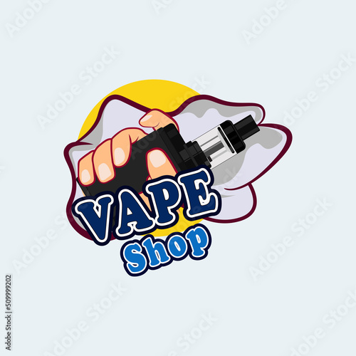 vape shop logo vector, suitable for online shop branding