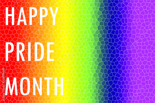 Obraz na płótnie White Happy Pride Month sign , on rainbow background. Text, graphic, illustration, web w salonie