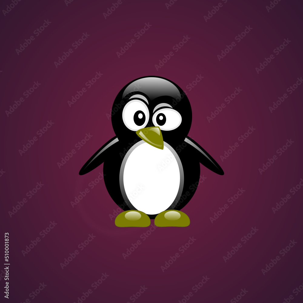 Naklejka premium penguin on a white background