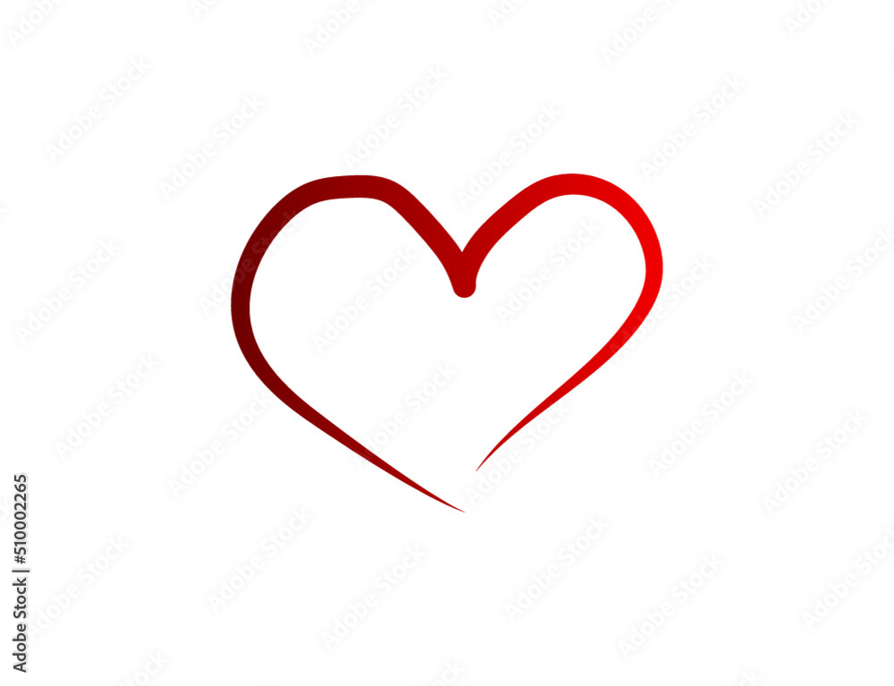 Hand drawn heart, love symbol, expressive shape. Vector illustration