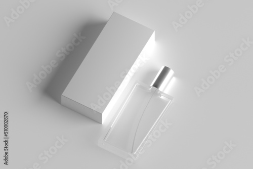 3d rendering of perfume packaging mockup with place for design top view with place for design