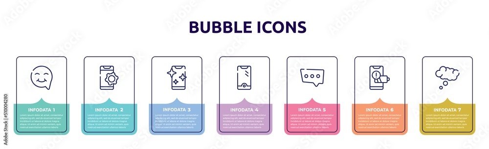 bubble icons concept infographic design template. included smiley inside speech bubble, phone tings, phone with clean screen, new telephone, three dots ellipsis, phone with low battery, thinking bubble icons concept infographic design template. included smiley inside speech bubble, phone tings, phone with clean screen, new telephone, three dots ellipsis, phone with low battery, thinking
