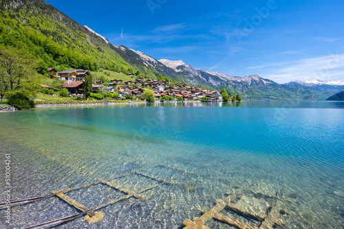 Obraz na płótnie amazing view on lake Brienz in Switzerland w salonie
