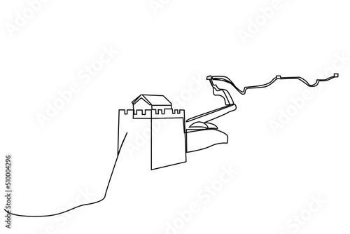 great wall of china single line concept simple design