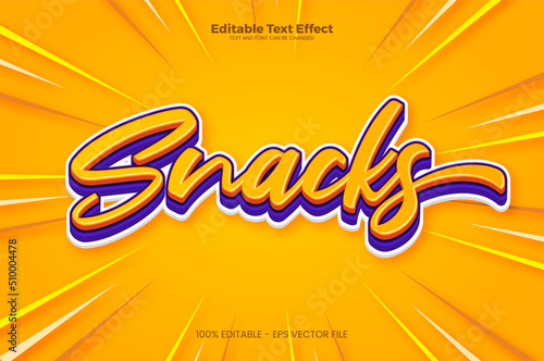 snacks editable text effect in modern trend style photo