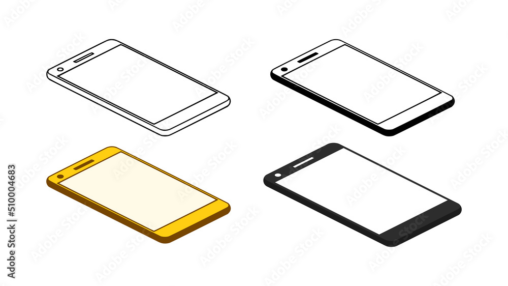 Mobile phone or Smartphone icon set in different styles. Device or gadget vector illustration isolated on white background. Mobile phone or Smartphone icon set in different styles. Device or gadget vector illustration isolated on white background.