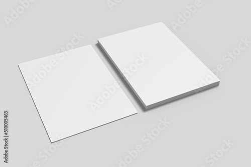 Realistic blank flyer illustration for mockup. 3D Render.
