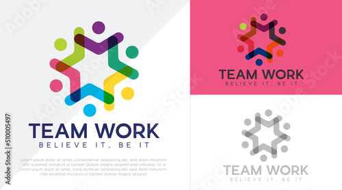 Friendship, unity people care logo, Creative people logo, Teamwork, Connectivity Premium logo template   © Master Design