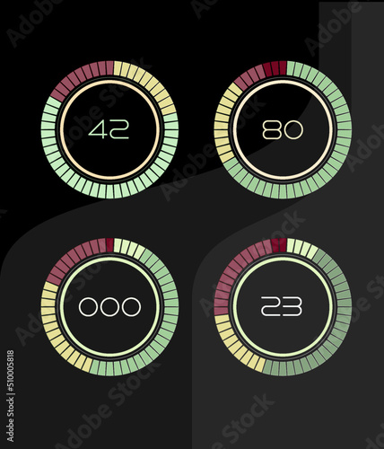Interface elements. Progress bar. Button design. Vector set.   