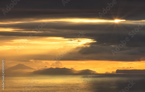 Madeira  sunrise view of porto santo