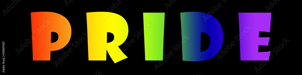 Happy Pride Month. Abstract Pride background in grid. White lettering, text, graphic , illustration.