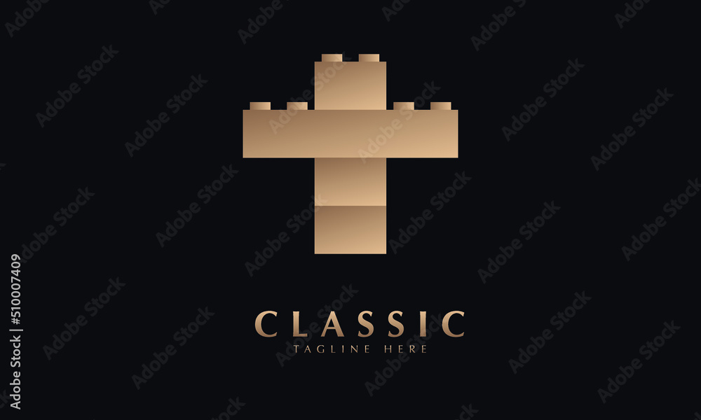 Obraz premium Blocks abstract icon silhouette vector monogram logo template