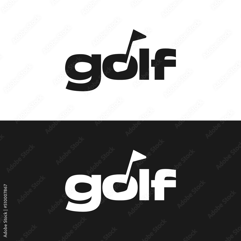 Valley Golf Lettering golf letter concept with hole and flag Stock Vector | Adobe Stock