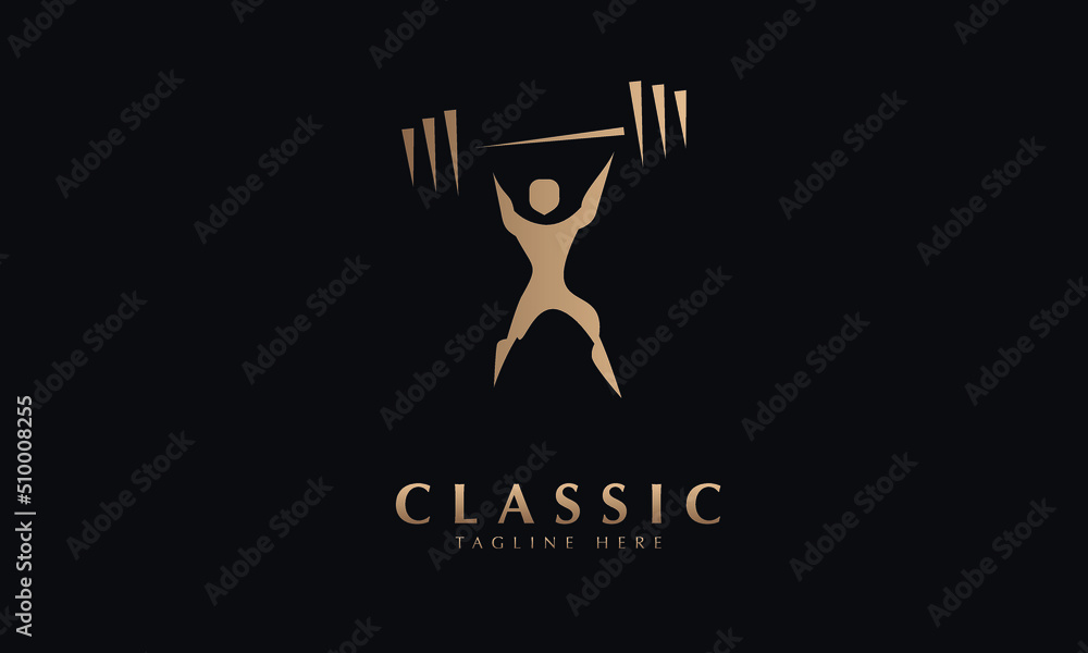 Fitness abstract icon silhouette vector monogram logo template