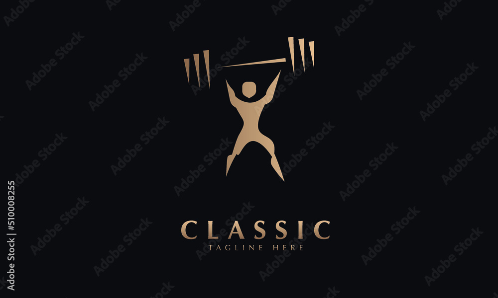 Fitness abstract icon silhouette vector monogram logo template Fitness abstract icon silhouette vector monogram logo template