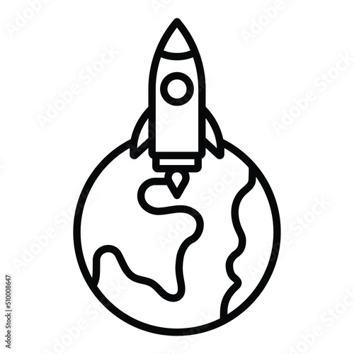 Rocket Earth Icon Style