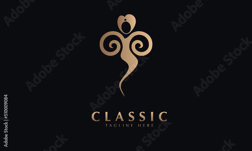 Jinie abstract icon silhouette vector monogram logo template