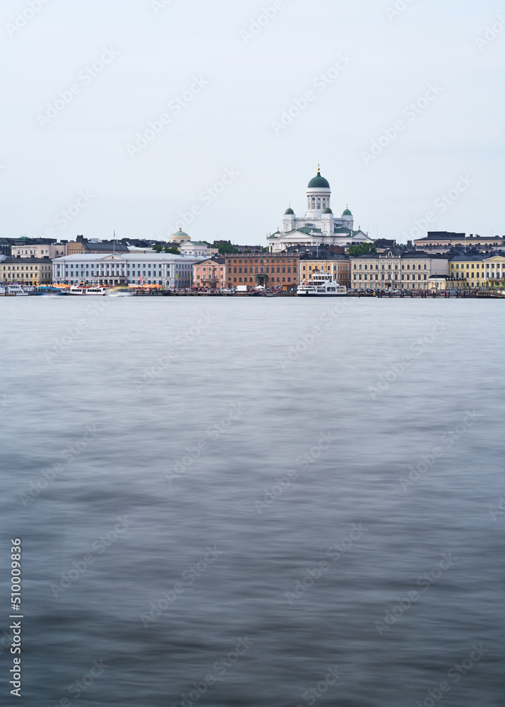 View over the Helsinki harbor from the Island Valkosaari