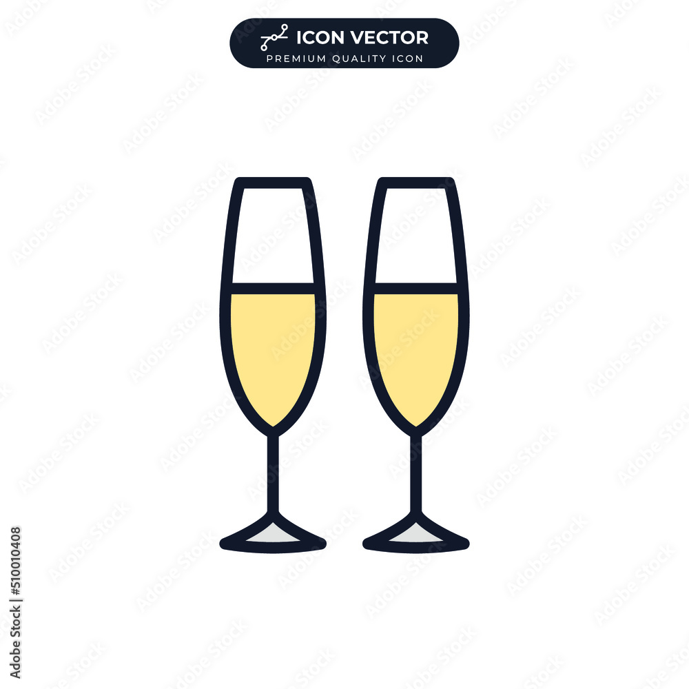 champagne glass icon symbol template for graphic and web design collection logo vector illustration champagne glass icon symbol template for graphic and web design collection logo vector illustration