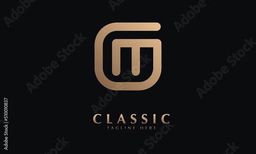 Alphabet TM or MT vector design logo template