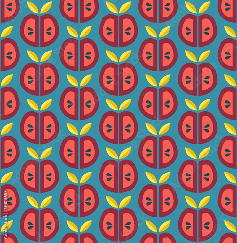 Apples tomato summer fruit vegetables pattern