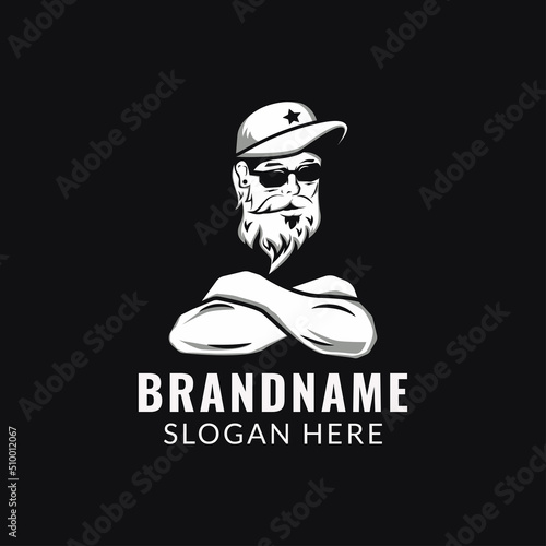 Head of three men with mustache and beard using eyeglasses vector illustration