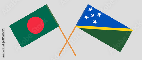 Free Download Crossed flags of Bangladesh and Solomon Islands. Official colors. Correct proportion - GFXLoad