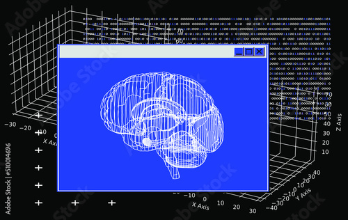Blue screen with a binary code. Vector illustration for a programming related themes.
