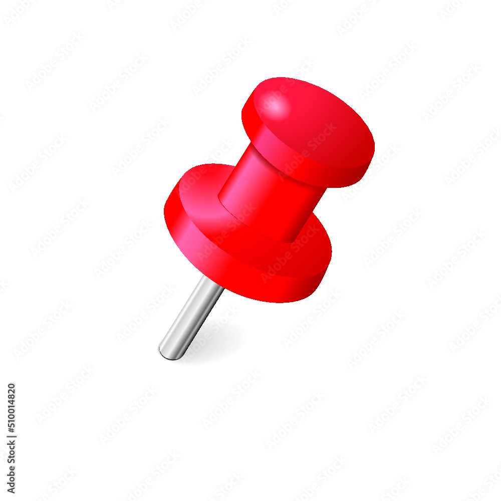Red push pin isolated on a white background Red push pin isolated on a white background