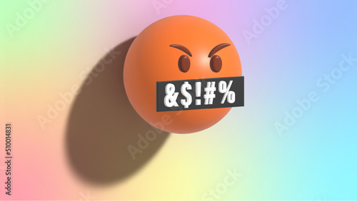 angry emoji 3D illustration design isolated on white background