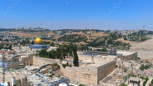 Al Aqsa golden dome of the rock aerial view, June, 2022 © ImageBank4U