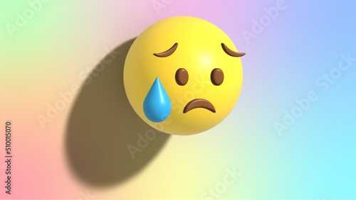 3D emoji Vectors design in worry face reaction isolated on white background