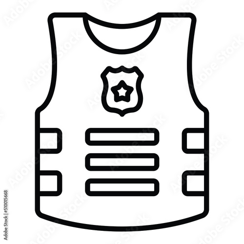 Bulletproof Vest Icon Style