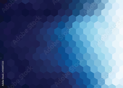 Hexagon blue white gradient background vector