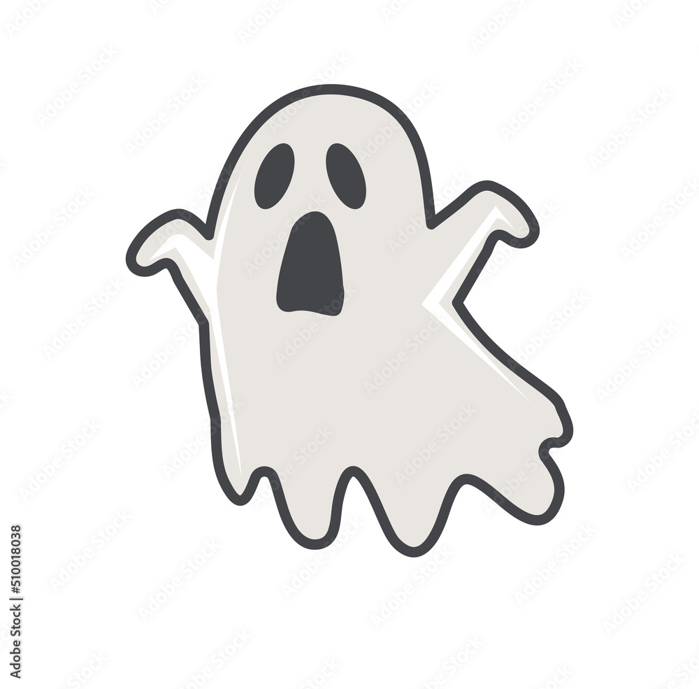 Cute ghost icon isolated on white background Cute ghost icon isolated on white background