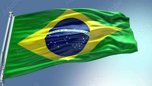 Brazil Flag Realistic Loop Animation photo
