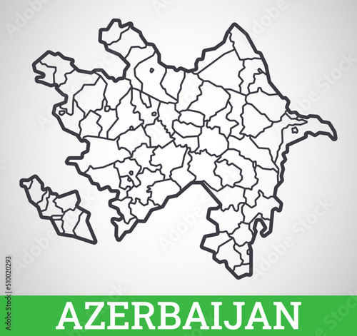 Simple outline map of Azerbaijan. Vector graphic illustration.