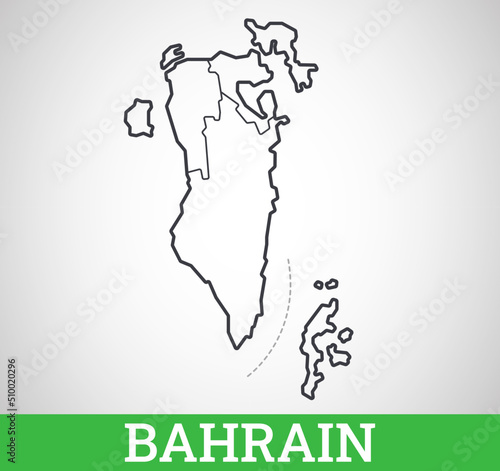 Simple outline map of Bahrain. Vector graphic illustration. photo